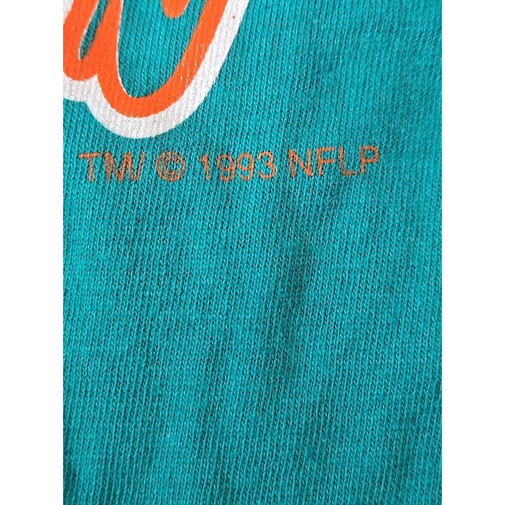 Vintage Miami Dolphins Shirt The Game 1993 NOS New With Tags Medium Deadstock - Picture 15 of 16